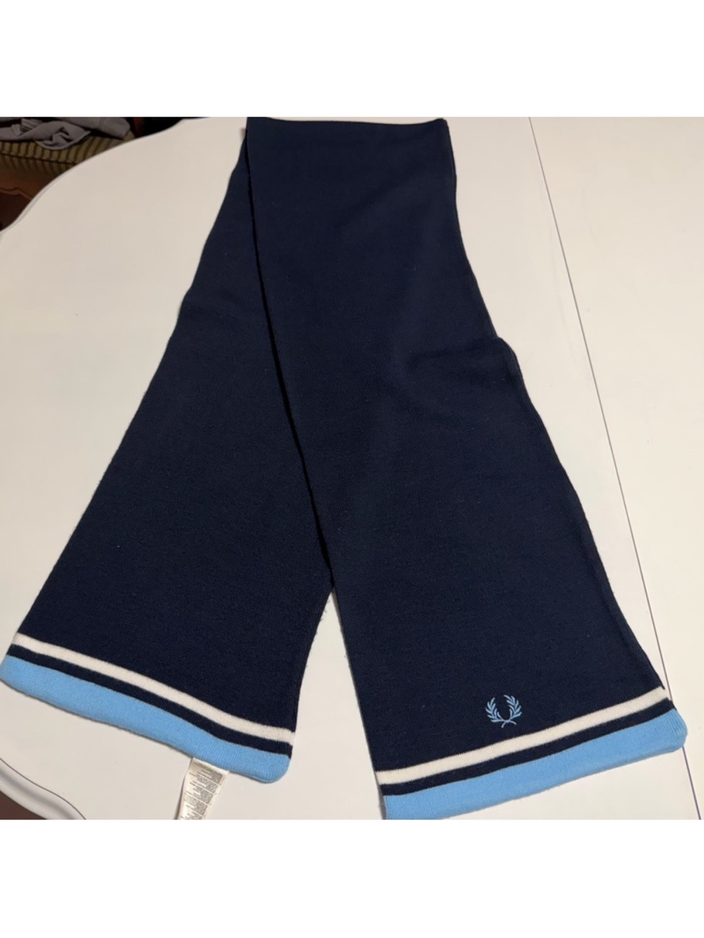 Fred Perry navy blue winter scarf